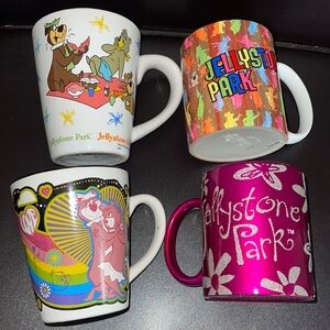 Yogi Bear Jellystone Park Mugs 4 Pieces